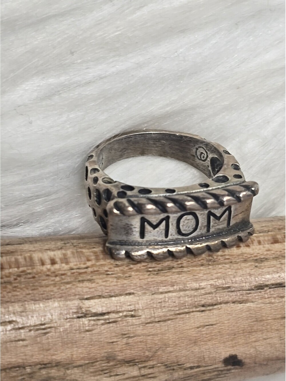 Dian Malouf DLM 90 Sterling Silver MOM Ring Size 8 Signed